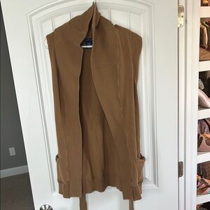 Ralph Lauren Tan Sleeveless Cardigan Vest